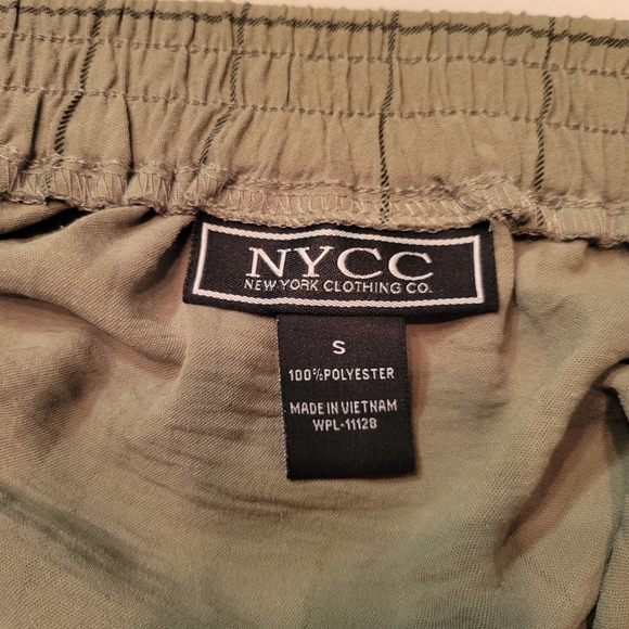 New York Clothing Company Green Window Pane Knee Length Skirt Elastic Tie Small - Picture 8 of 8